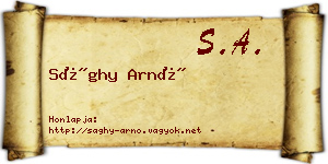 Sághy Arnó névjegykártya